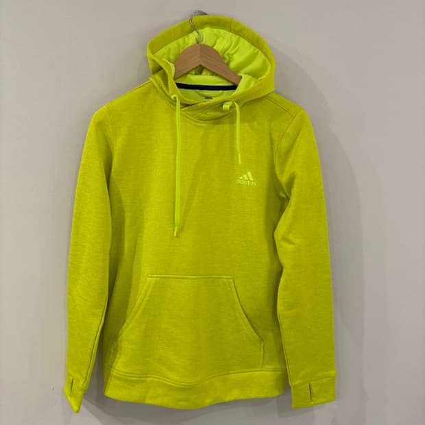 아디다스 형광 노랑 후드티 90