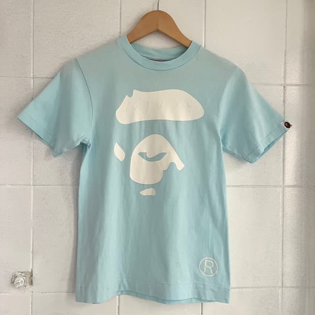 90's A bathing ape t-shirts 하늘색