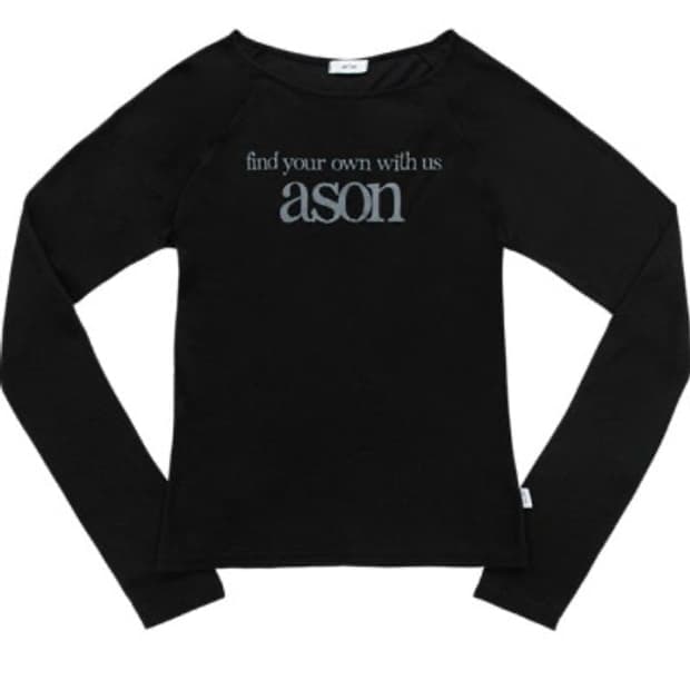 애즈온 레터링 롱슬리브 블랙