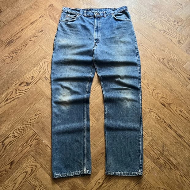 [40]리바이스 오렌지탭 619 더티 워싱 데님 팬츠