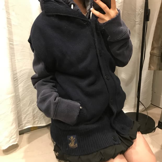 Polo Jeans 폴로진스 모리걸 숄카라 네이비 니트 베스트