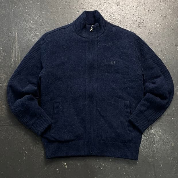 100 헨리코튼 퀄팅 안감 니트집업