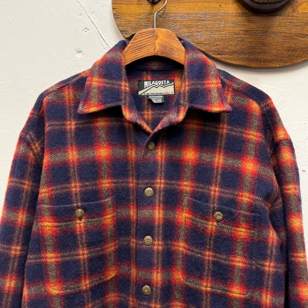 Wool Blend Vintage Ombre Check Flannel S