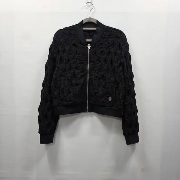 1173 게스 여성 블랙 레이스 봄버 자켓 S