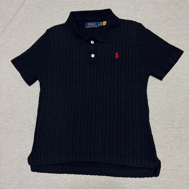 폴로 랄프로렌 케이블 니트 반팔 카라티