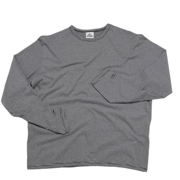 [M] MJD 스트라이프 핑거홀 롱슬리브 블랙