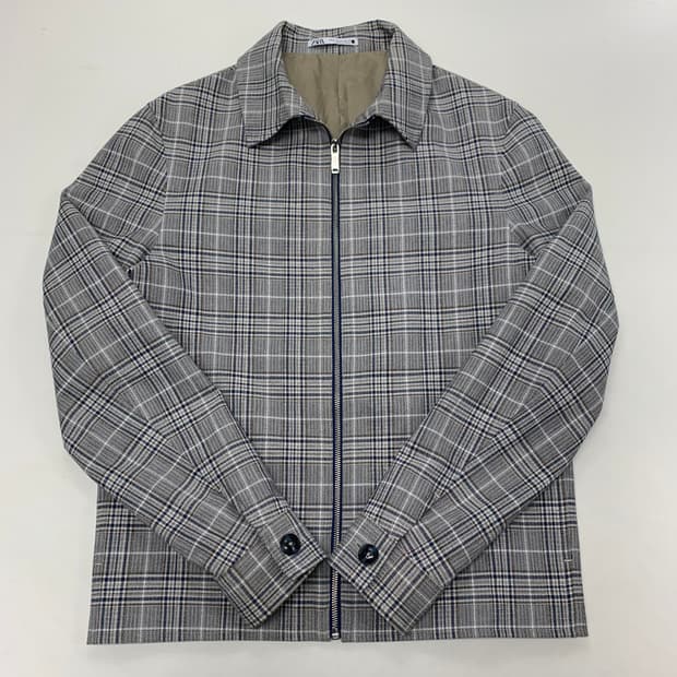 ZARA 자라 체크 블루종 자켓