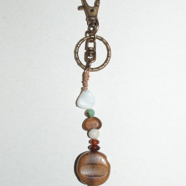 원석 가죽끈 열쇠고리