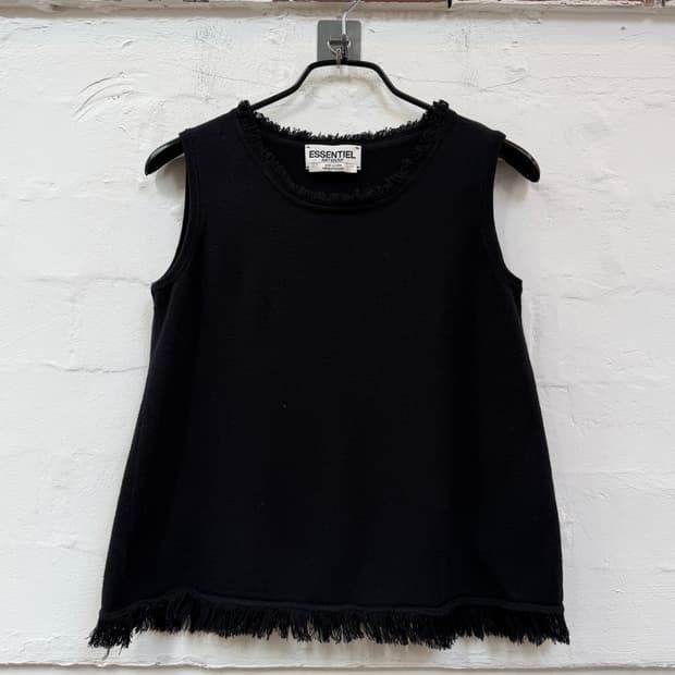Essentiel Antwerp 프릴 디테일 슬리브리스 블랙 XS