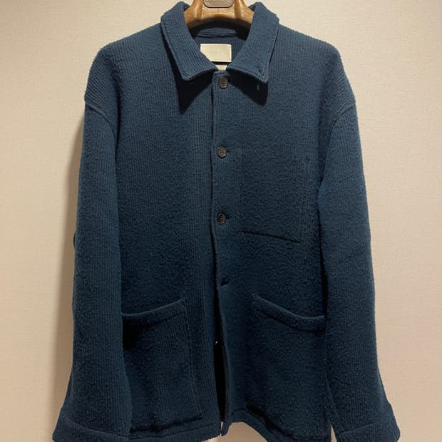 요크 (yoke) 네이비 카라 울 가디건 xxl