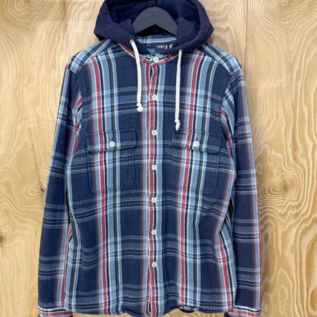 폴로랄프로렌 투포켓 플란넬 체크 후드 셔츠