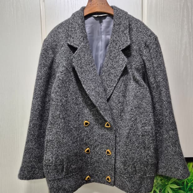 빈티지 헤어리 더블 블루종 자켓