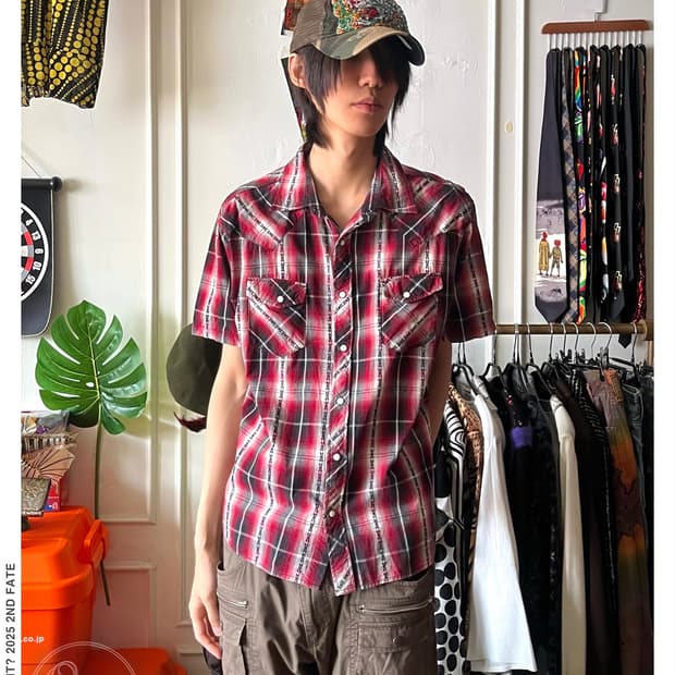 00s Roushatte 1/2 Western Check Shirt