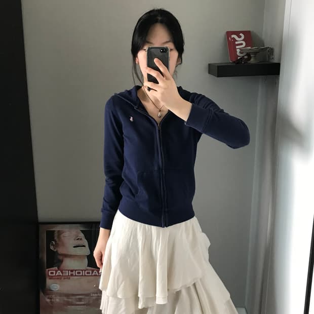 폴로 랄프로렌 포니로고 딱붙핏 네이비 후드집업