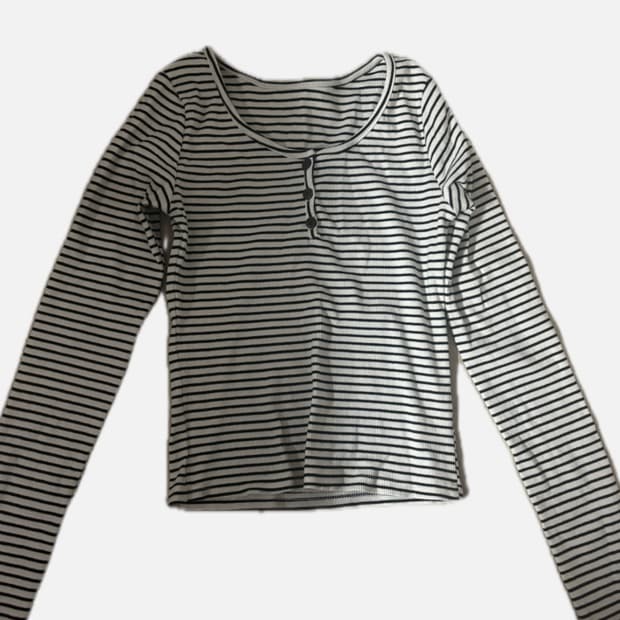 줄무늬 긴팔 티셔츠 (하양,네이비 두가지색상