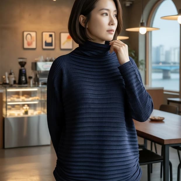 이세이 미야케 플리츠 탑 네이비 002