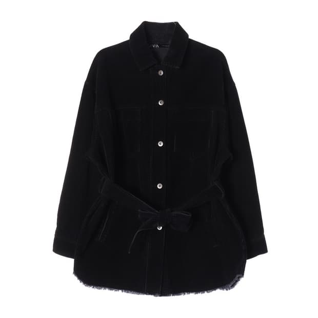 자라 벨티드 코듀로이 셔츠 재킷 M