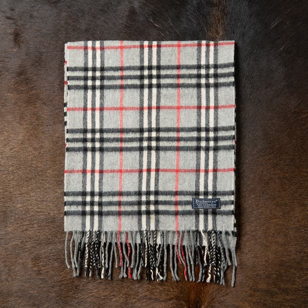 [정품] 90s 버버리 Burberrys 100% 캐시미어머플러 그레이 