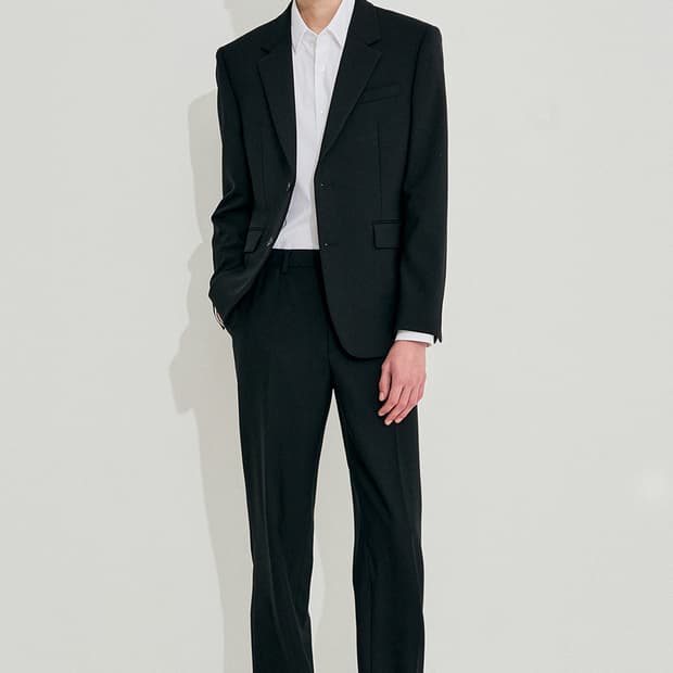시스템옴므 울 셋업 수트 블랙