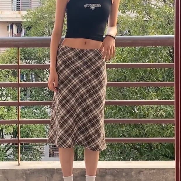 브랜디멜빌 체크 스커트 