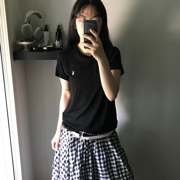 폴로 랄프로렌 포니 로고 블랙 반팔티