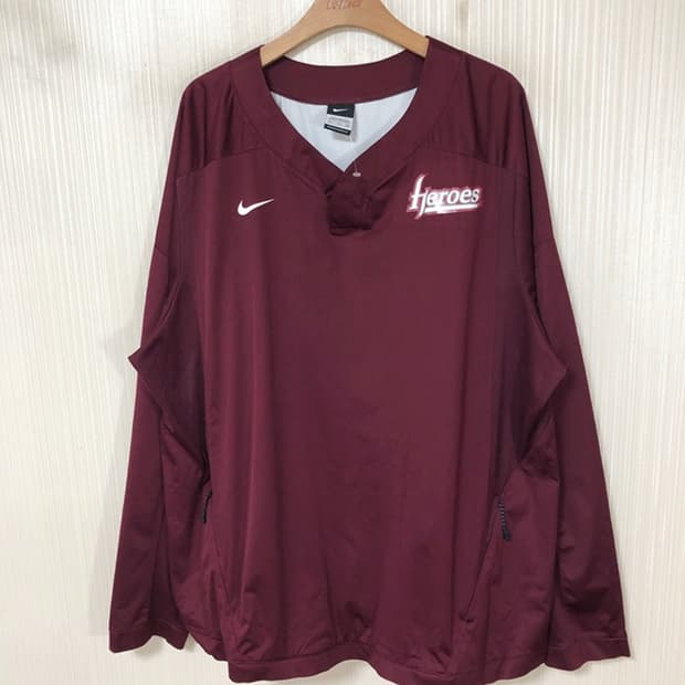 KBO 나이키 키움히어로즈 선수지급 웜업풀오버/스팀자켓 2XL