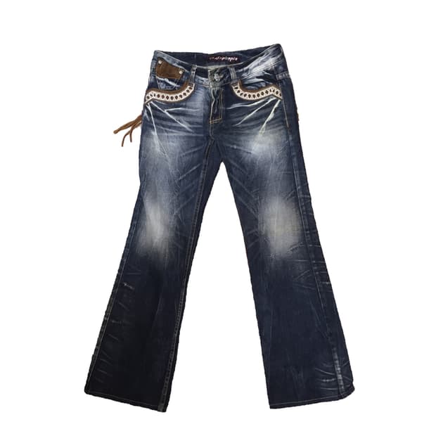 Vintage washed denim pants