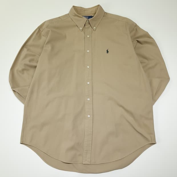 CL405 XL 폴로 90s 코튼 버튼다운 베이지 셔츠 남방