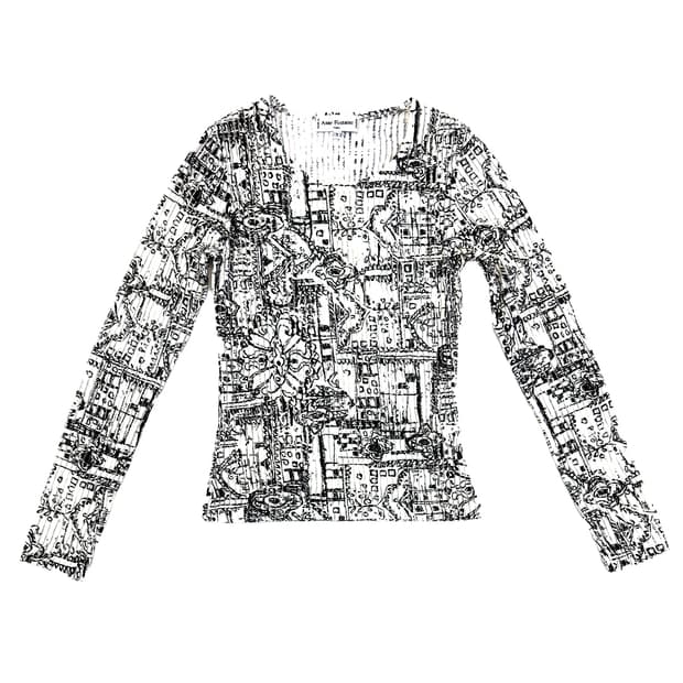 Anne Fontaine Abstract Pleated Top/ 1