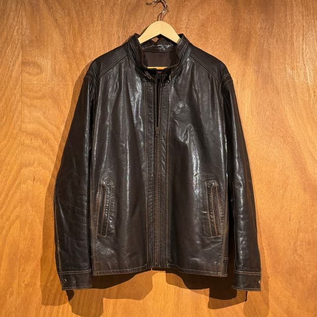 송탄 다크호스 차심 양가죽 카페레이서 자켓 XL