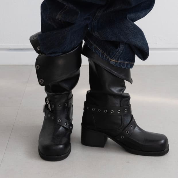 피키소사이어티 Two-Way Buckle Boots 230