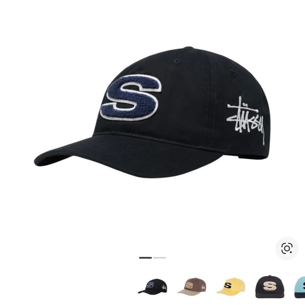 스투시 셔닐 S 로우 프로 캡 모자 블랙