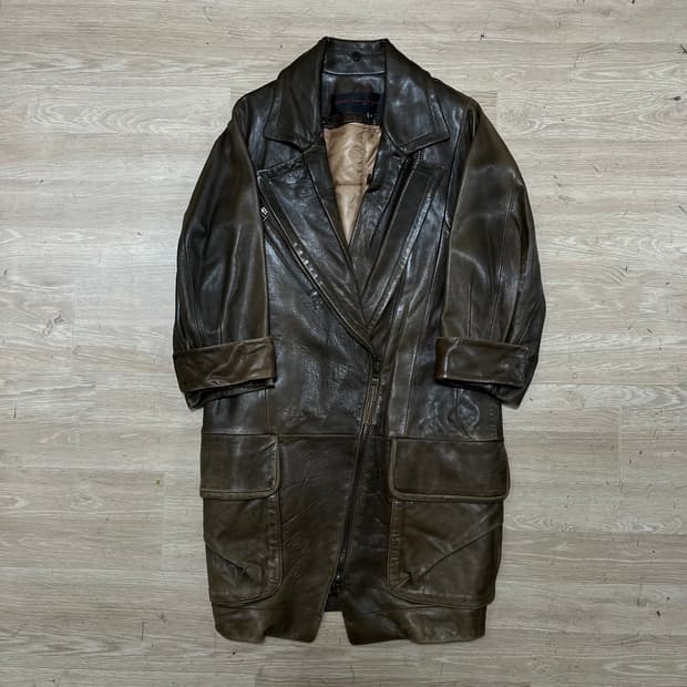 오브제 여성 내피 램스킨 양가죽 롱코트 [다크 브라운] 44