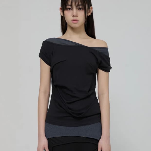 플레어업 레이어드 반팔 2-Layered Top