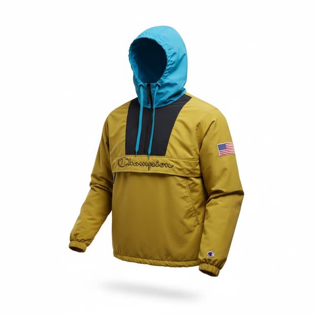 챔피온 아노락 후드 멀티컬러 바람막이 L