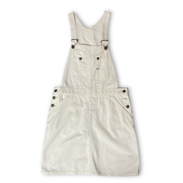 Lee 리 화이트 포켓 멜빵 스커트 M