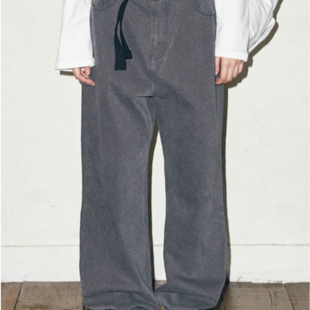 S [새상품]닐링 버클 포인트 데님 팬츠