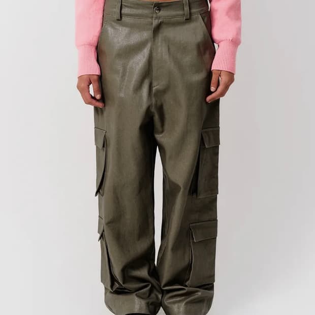 YEEL LEEY CARGO COATED JEANS KHAKI