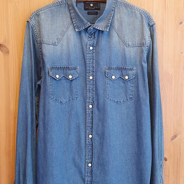 100.자라맨 데님 셔츠 
