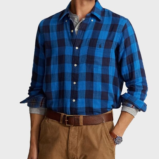폴로 랄프로렌 블루 체크 버팔로 셔츠 m 클래식핏 신형탭