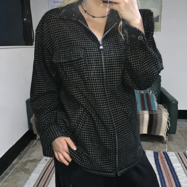 투티/0341 FIRST DOWN JPN 빈티지 일본 체크 패턴 자켓