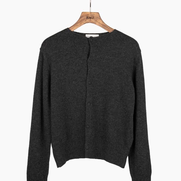 Aieul Seal Knit Cardigan_Charcoal 50