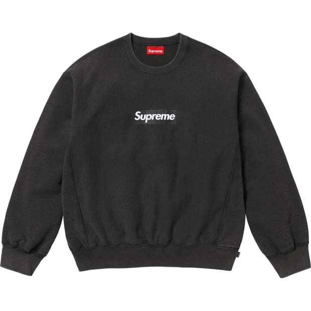슈프림 워시드 박스 로고 크루넥 블랙 - 25SS M