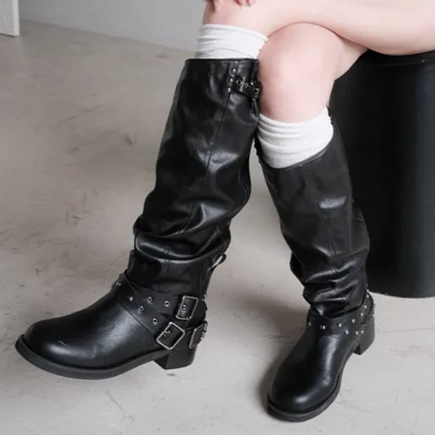 버클 셔링 롱부츠