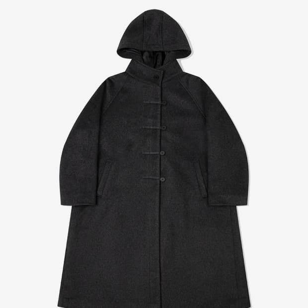 Hoodie long duffle Coat CHARCOAL 미세키서울