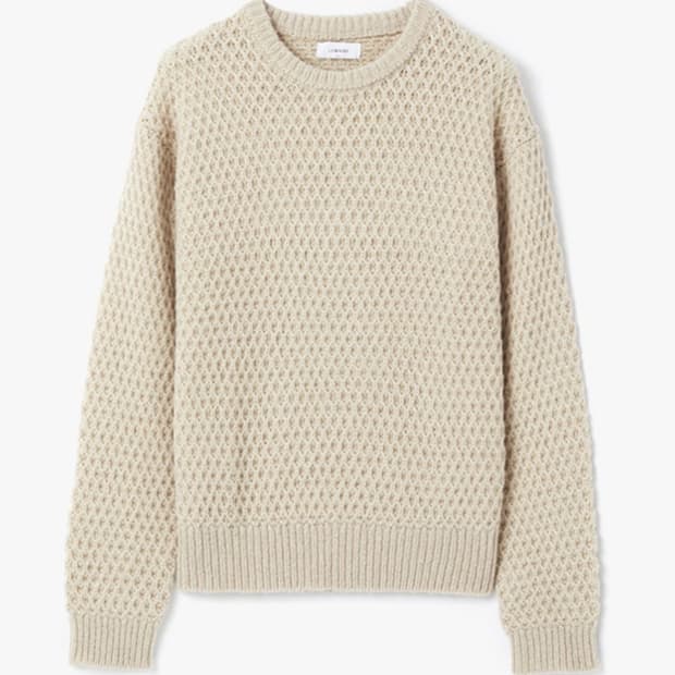 르마드 투톤 와플 울 라운드 니트 스웨터 3 사이즈