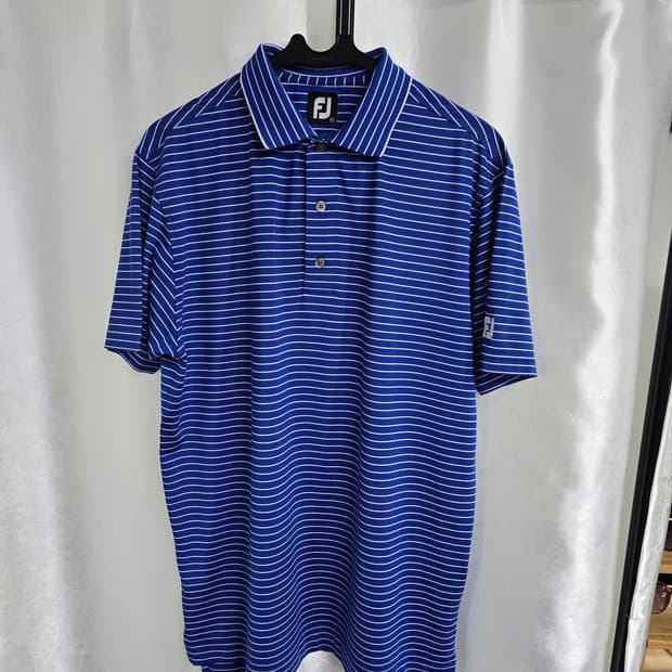 FJ 풋조이 블루 스트라이프 골프 반팔티 (1509)
