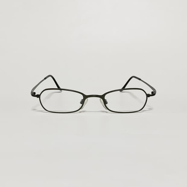 942 빈티지안경 데드스탁 딥그린 슬림 타원 사각 미니멀 데일리 메탈