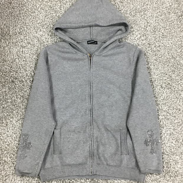 크롬하츠 니트 집업 그레이