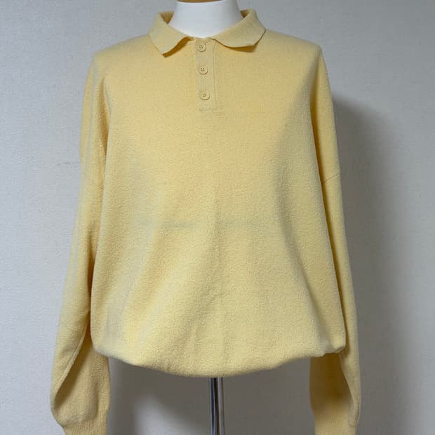 자라 옐로우 카라 니트